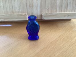 Miniatur Flasche Fisch Form blau Glas guter Zustand