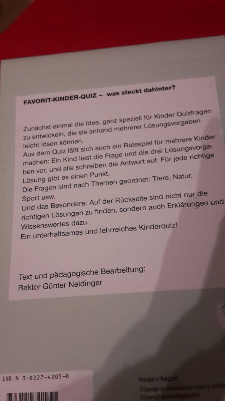 Spiele: Kinderquiz – Gebraucht aus Spiegel b. Bern von Flamingo07 1