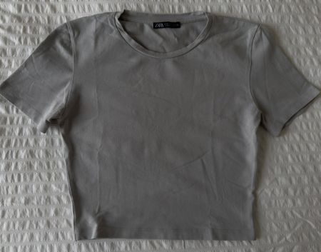 Zara Basic Shirt, hellgrau, Grösse S - Top Zustand!