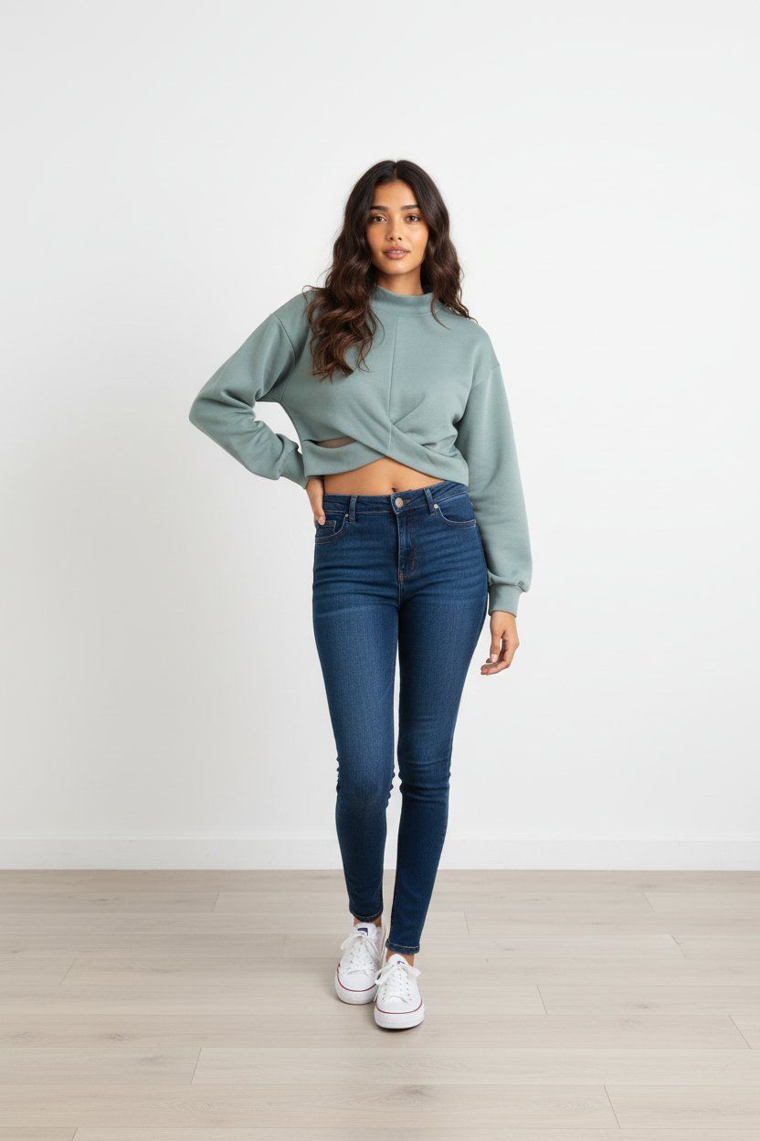 Maglioni & Felpe: Pull court croisé bleu-vert - Taille S – Usato da Lausanne 25 venduto da fla_bpj5 1