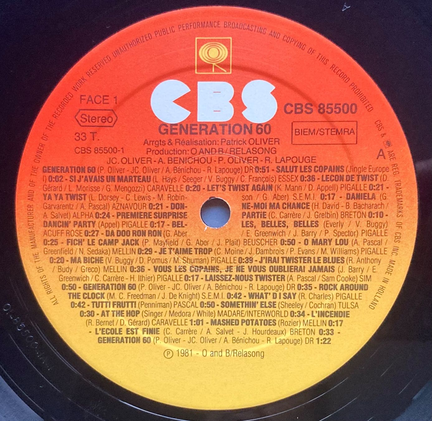 Schallplatten: GENERATION 60 - INTERPRETE 45 HITS DES ANNEES 60 – Gebraucht aus Poliez-Pittet von Newtown-Records 2
