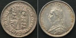 England 6 Pence 1887 VICTORIA Silber ERHALTUNG! unz