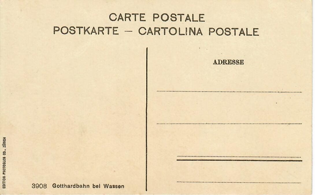 Cartoline postali: Gotthardbahn bei Wassen – Usato da Hochdorf venduto da Ziegel-16 1