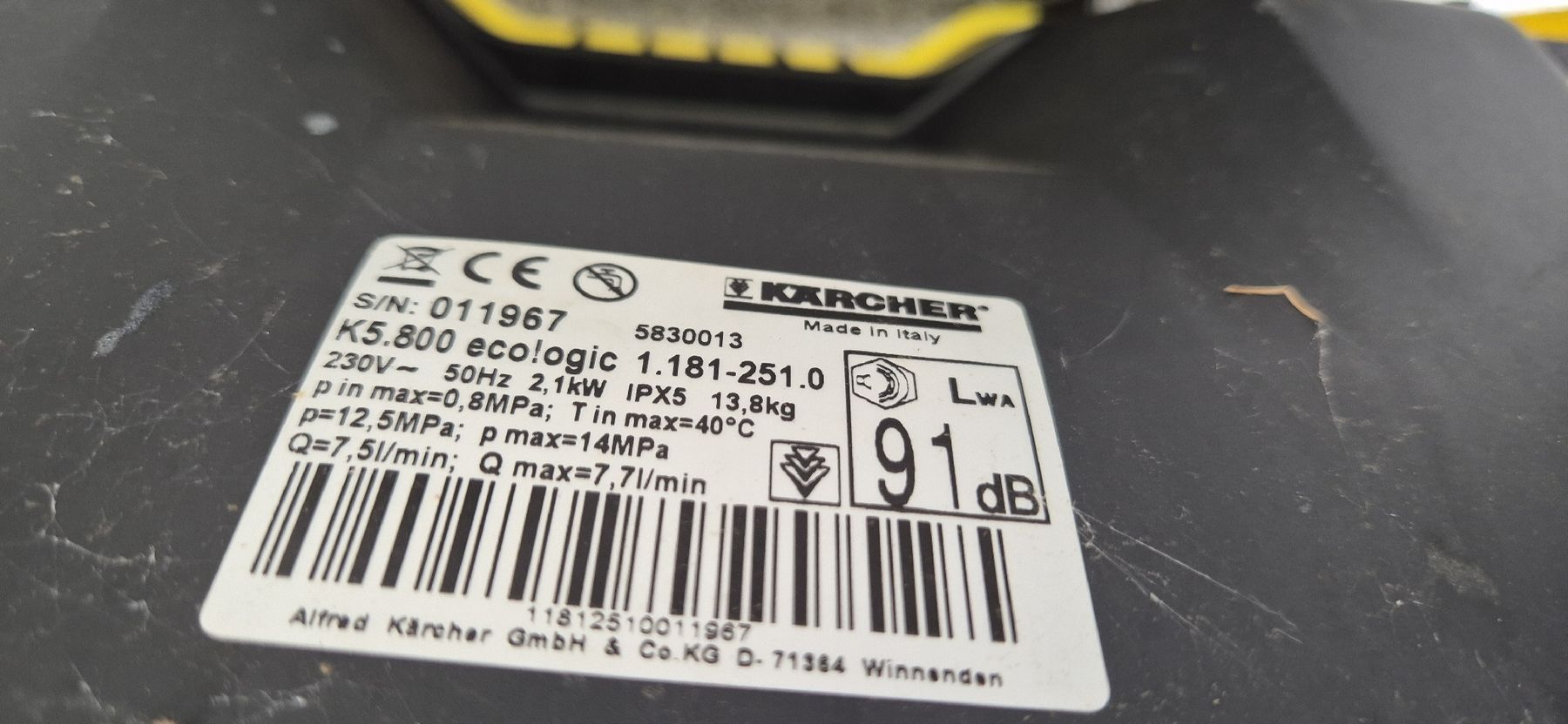 Kärcher Idropulitrici ad alta pressione: KÄRCHER K 5.800 eco!ogic – Usato da Grenchen venduto da Heja1604 3
