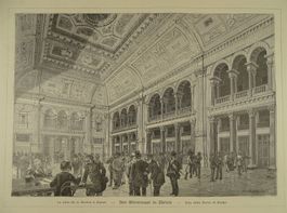 BÖRSE, BÖRSENSAAL ZÜRICH, HOLZSTICH 1883