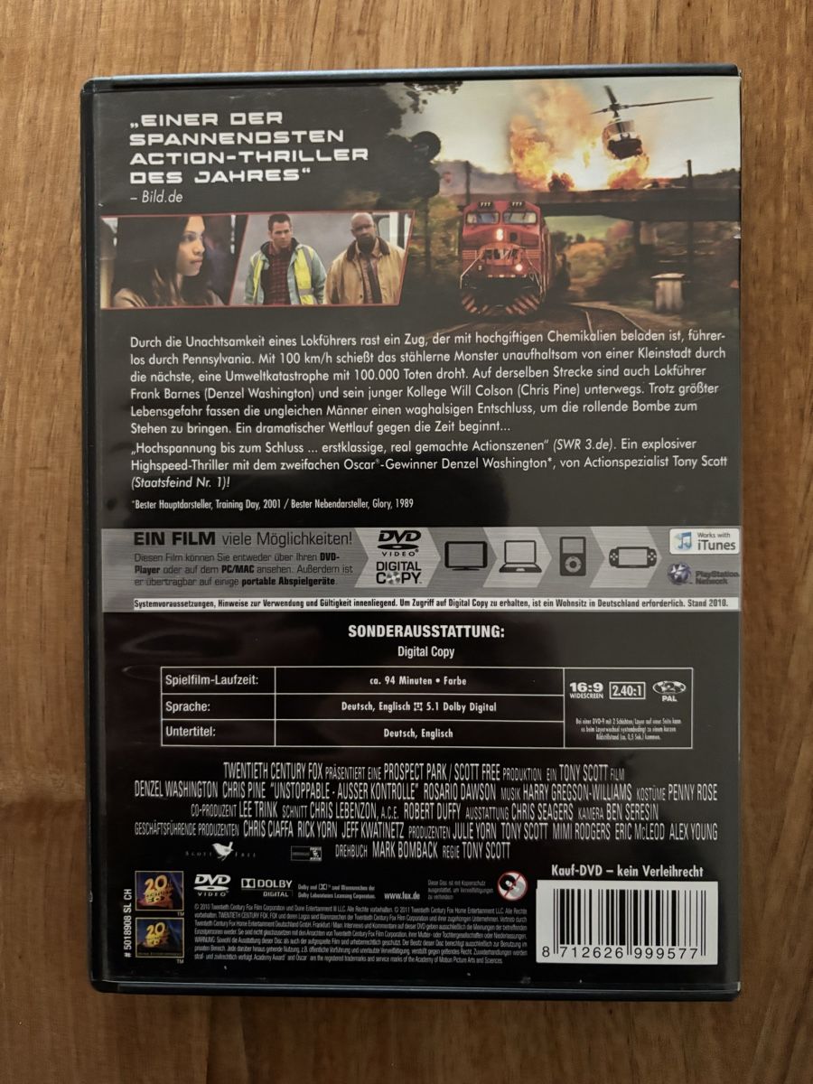 Alle DVDs: DVD Unstoppable - Ausser Kontrolle – Gebraucht aus Belp von brb66 1
