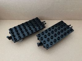 Lego Duplo 2x Anhänger, Waggon schwarz zur Eisenbahn