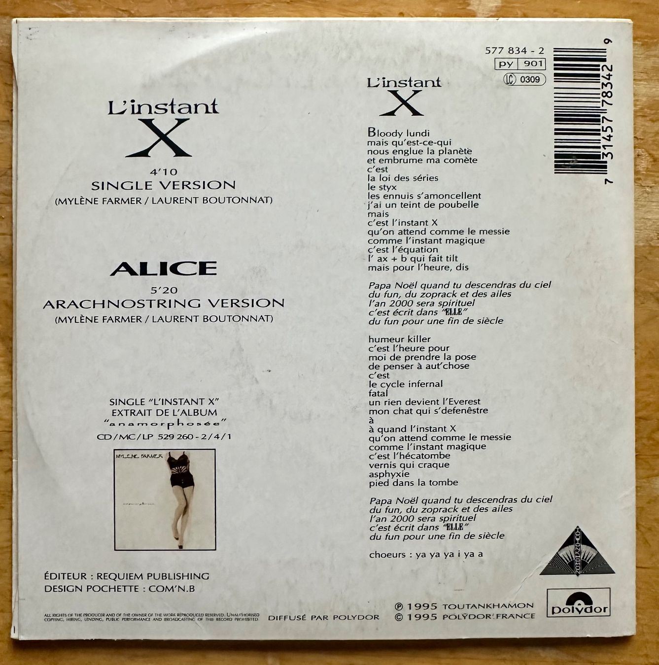 CD: Mylène Farmer CD 2 titres L'Instant X – Usato da Lausanne venduto da davzic 1