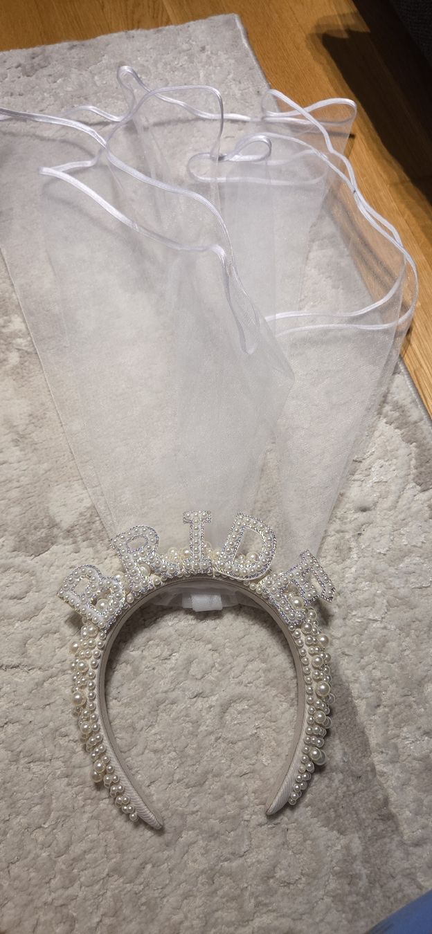 Accessori per capelli: Braut Diadem mit Schleier und Perlen – Nuovo (secondo la descrizione) da Chur venduto da ali_j9q9 2