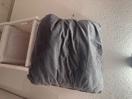 1 Kuscheliges Kissen & 2 Duvet anthrazit, weich