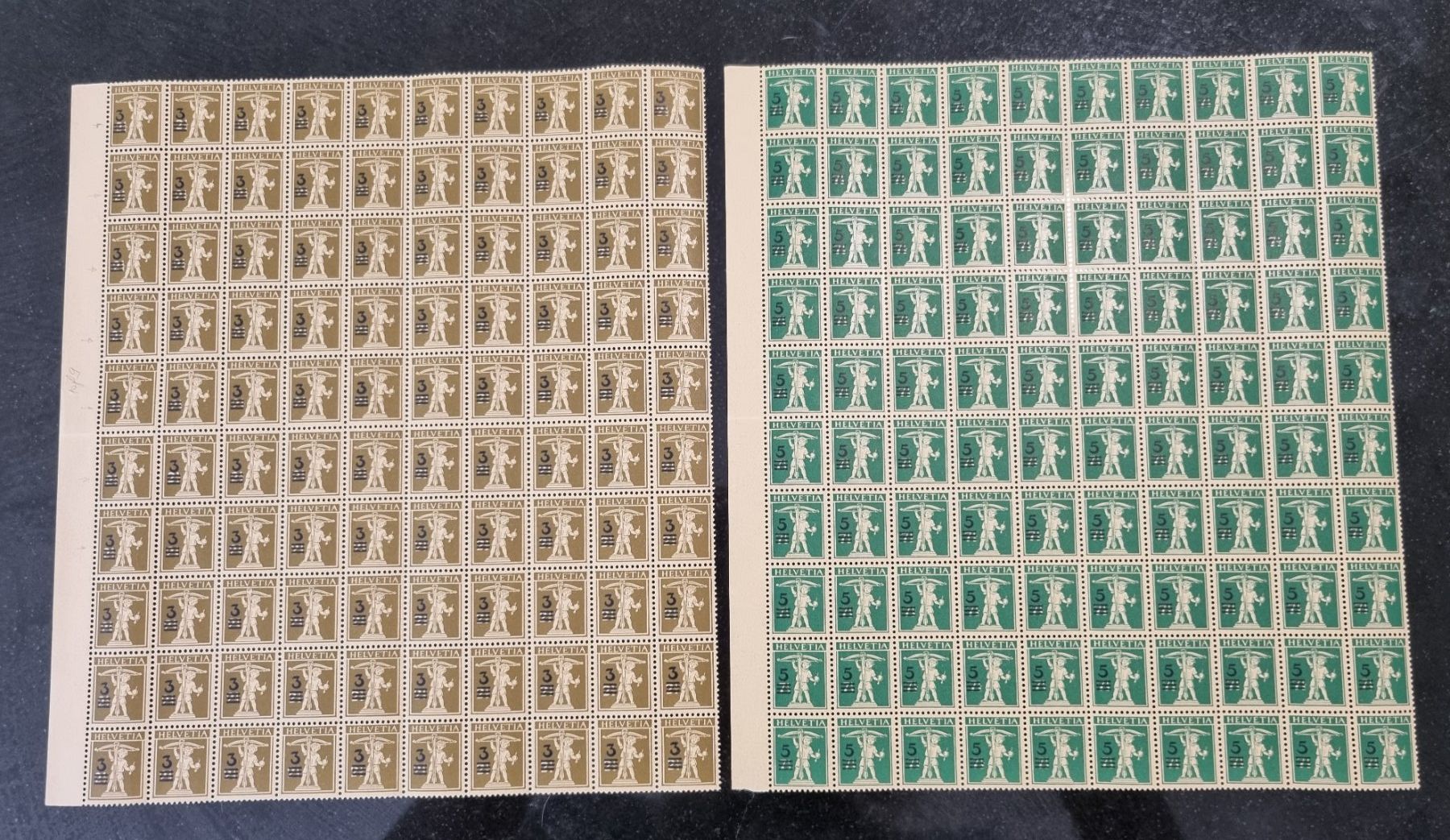 Tous les timbres: 1930 : Nr. 181 + 182 im 100-er Bogen, postfrisch ** – Neuf (Voir description) à Gümligen par Geniusbuy