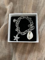 Sommer-Armband mit Muscheln und Seestern-Charm, Silber