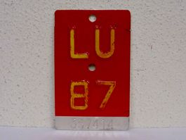 LU 87 VELONUMMER - FAHRRADSCHILD