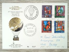 TR10 Enveloppe + Timbre Suisse 1971