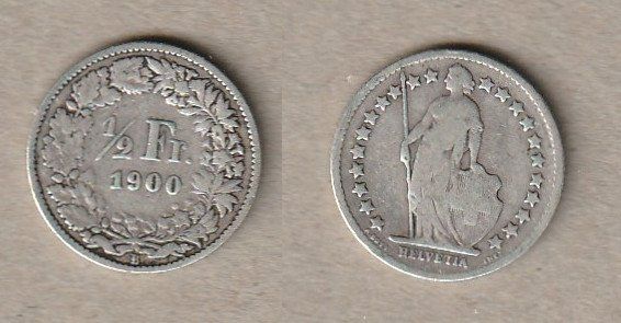 Toutes les monnaies: 1/2 Franken 1900 – D'occasion à Allschwil par Coinfreak