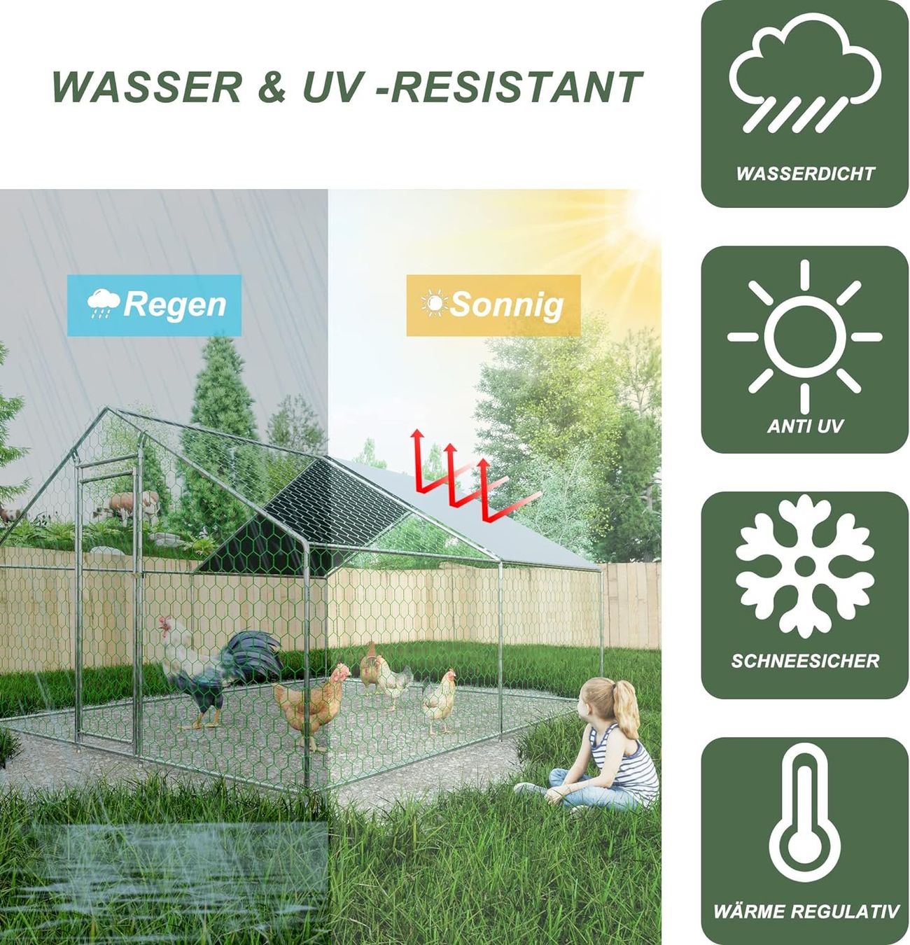 Gabbie, trasporto & Sicurezza: Hühnerstall 3x4x2m Laiham – Nuovo e nell'imballaggio originale da Bottighofen venduto da zaap 4