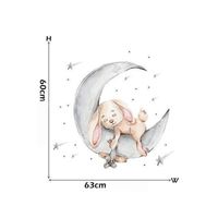 Wand Tattoo - schlafender Hase grau