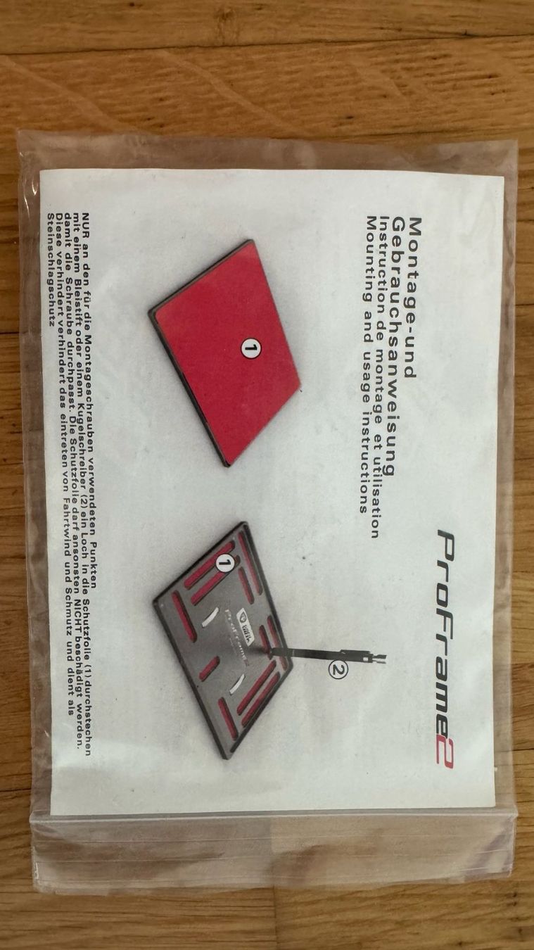 Tutti i ricambio per moto: ProFrame2 Velocity Red Motorrad-Nummernschild – Usato da Bonaduz venduto da laryxfary 1