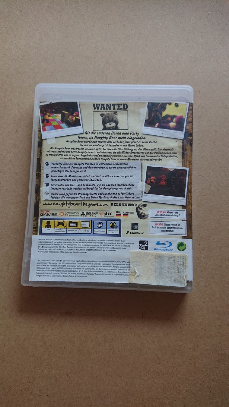 Giochi: Naughty Bear ps3 – Usato da Chur venduto da FreakofRarity 1