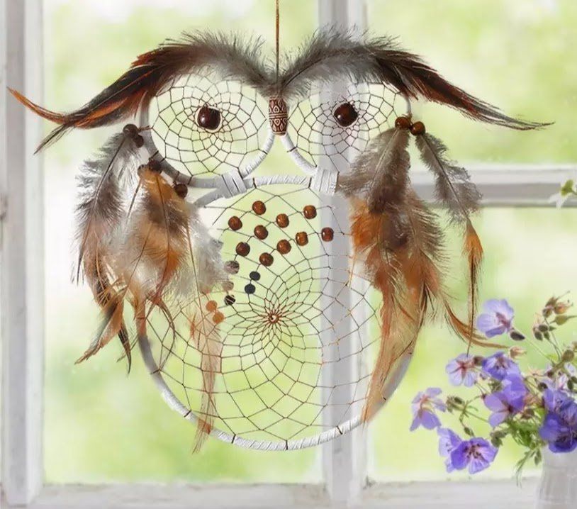 Tutte le decorazioni: toller Eulen Traumfänger als Fensterdeko – Nuovo e nell'imballaggio originale da Gattikon venduto da myartshop