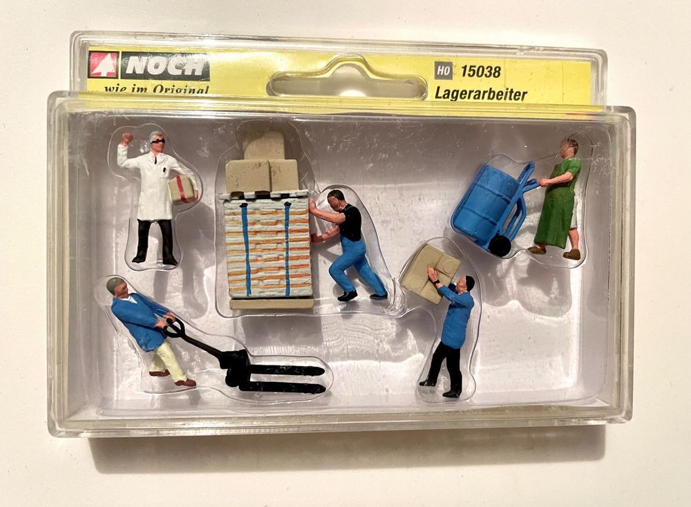 Figurines Modélisme Ferroviaire NOCH – Magasinier – Lot De 5 Personnages + Accessoires – Échelle HO/OO – Décoration Maquette