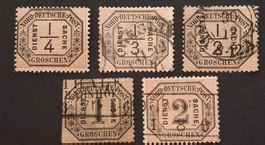 Norddeutschen Postbezirk Dienstmarken Mi-Nr.1-5 gestempelt