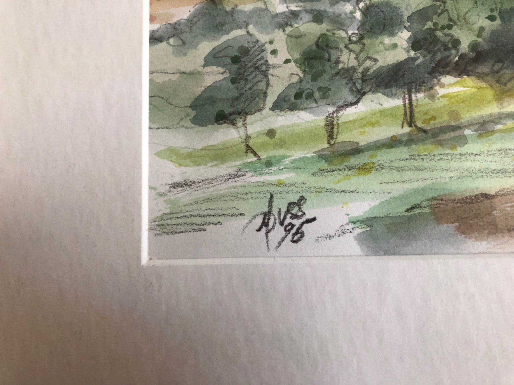 Gemälde: Aquarell - Original - signiert - Seenlandschaft – Gebraucht aus Oberweningen von Hermes010 1