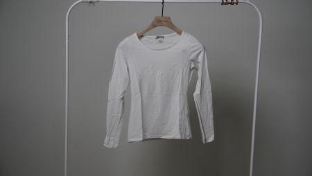 H&M Basic Shirt Baumwolle weiss Damen S 36 Longsleeve Lang