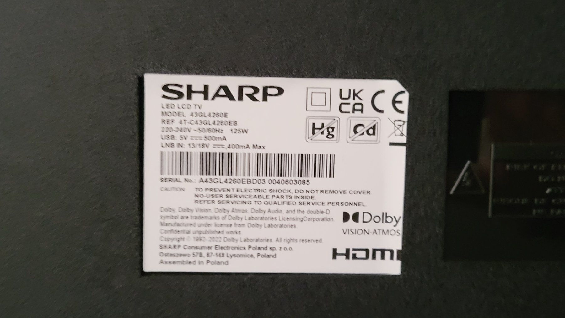 Sharp Appareils TV: LED Google TV Sharp 43GL4260E / UHD 4K – D'occasion à Winterthur par CNR07 3