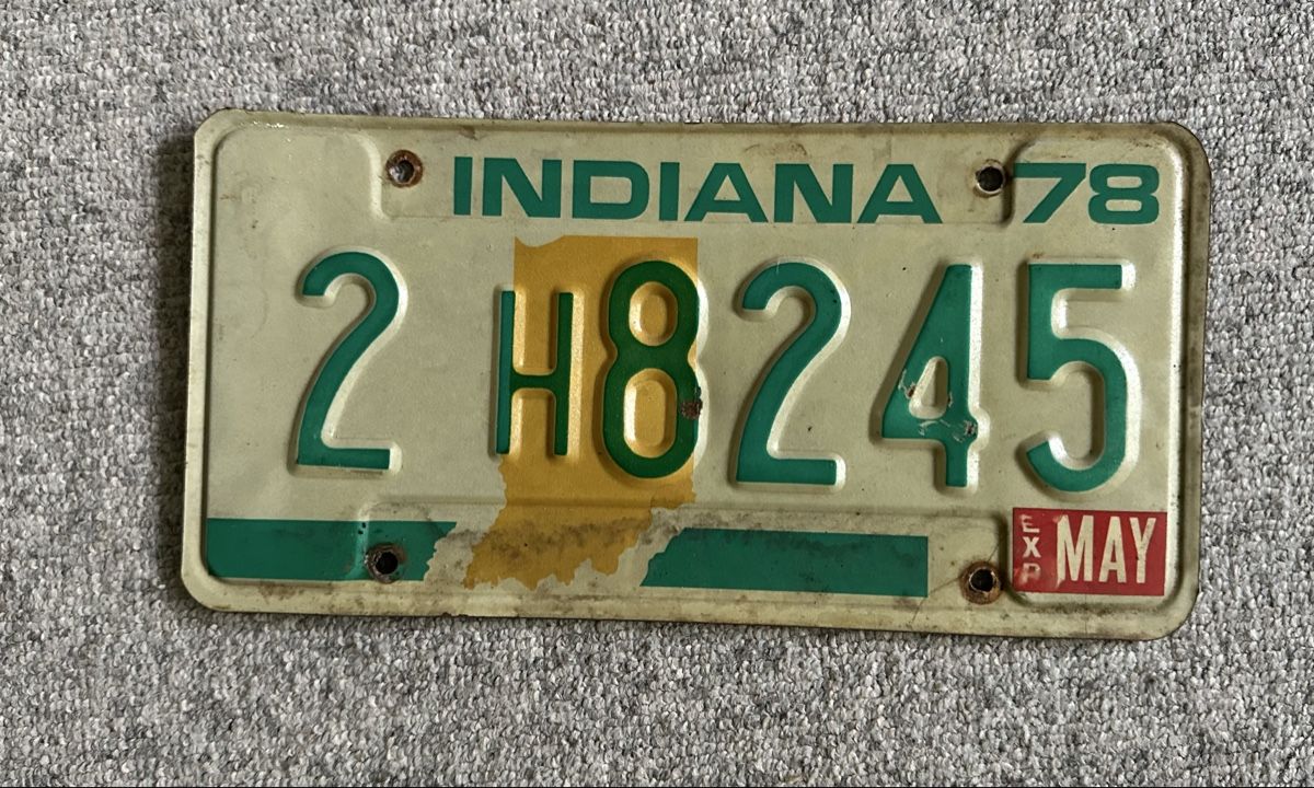 Insegne: Indiana US-Nummerschild 1978 – Usato da zürich venduto da PatCat02