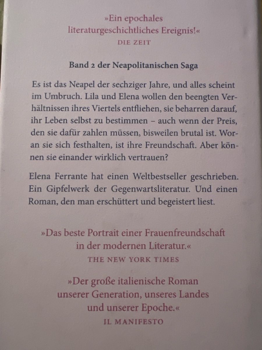 Libri: Elena Ferrante Neapolitanische Saga 4 Bucher – Nuovo e nell'imballaggio originale da Uznach venduto da Apuutze 2