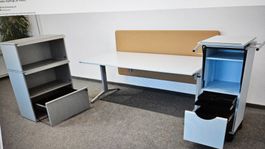 Büro-Arbeitsplatz-Set – Schreibtisch, Aktenschrank & Rollcon