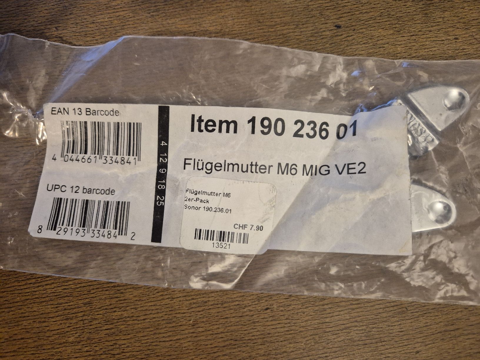 Sonor Strumenti musicali: Sonor Flügelmutter M6  – Nuovo e nell'imballaggio originale da Thun venduto da Kissthis 1
