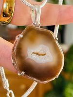 NATURAL Solar Quartz Druzy Gems collier