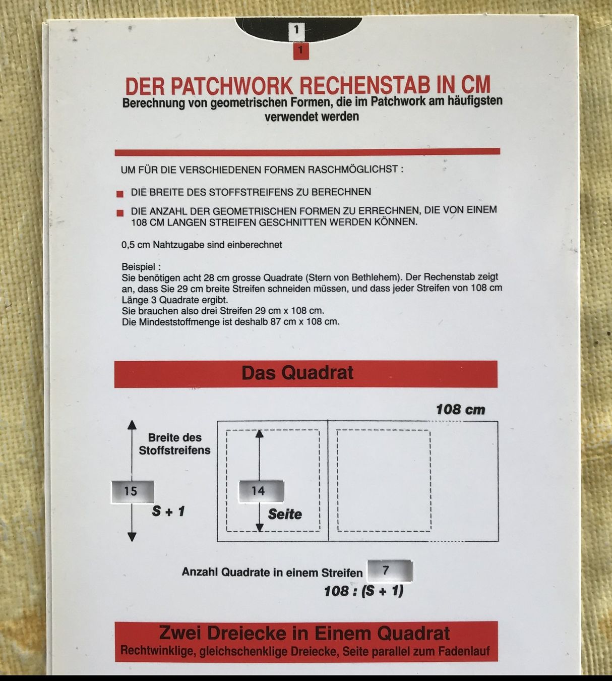 Sciablone: DER PATCHWORK RECHENESTAB IN CM NEU – Nuovo (secondo la descrizione) da Ostermundigen venduto da crazy-horse-1840 1