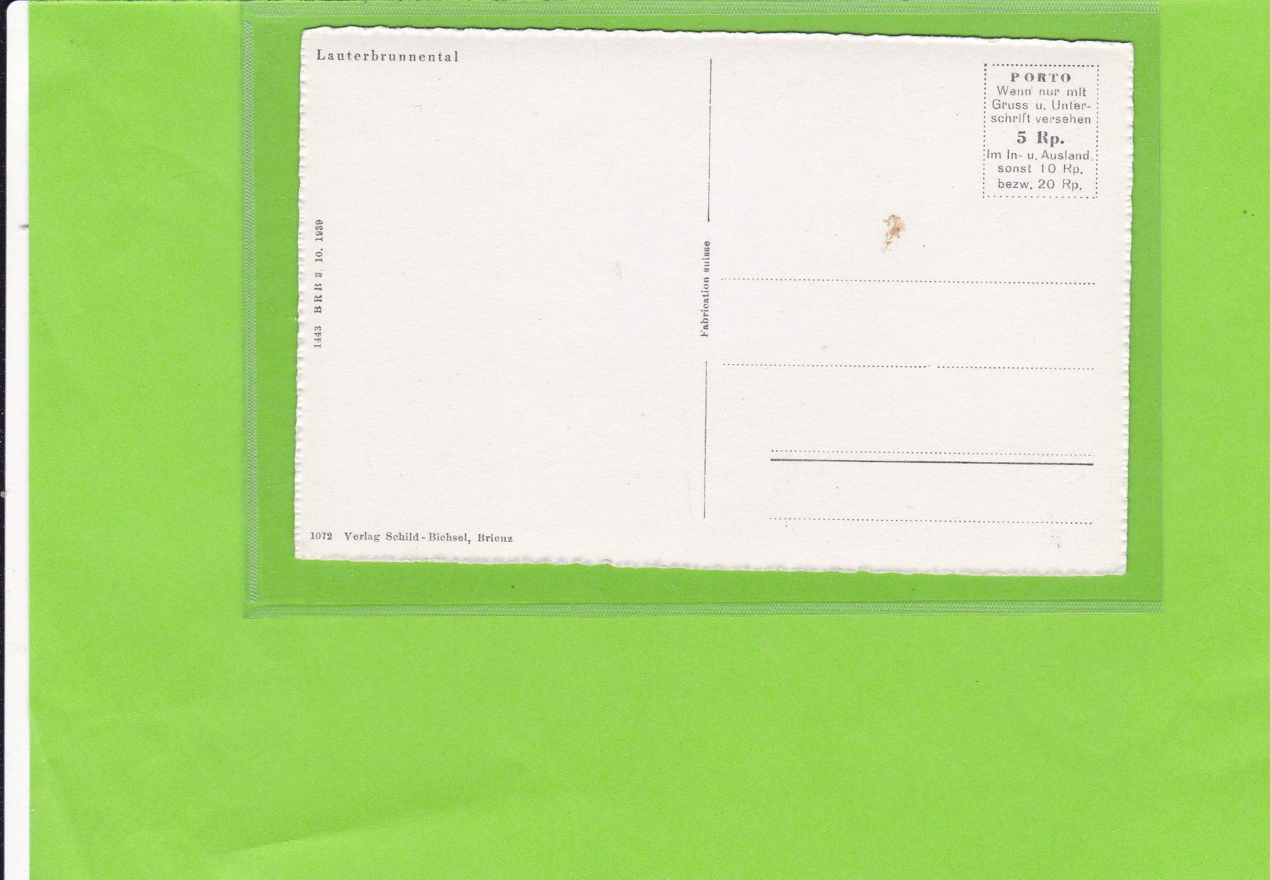 Cartoline postali: Lauterbrunnental – Usato da St. Peterzell venduto da neckertal 1