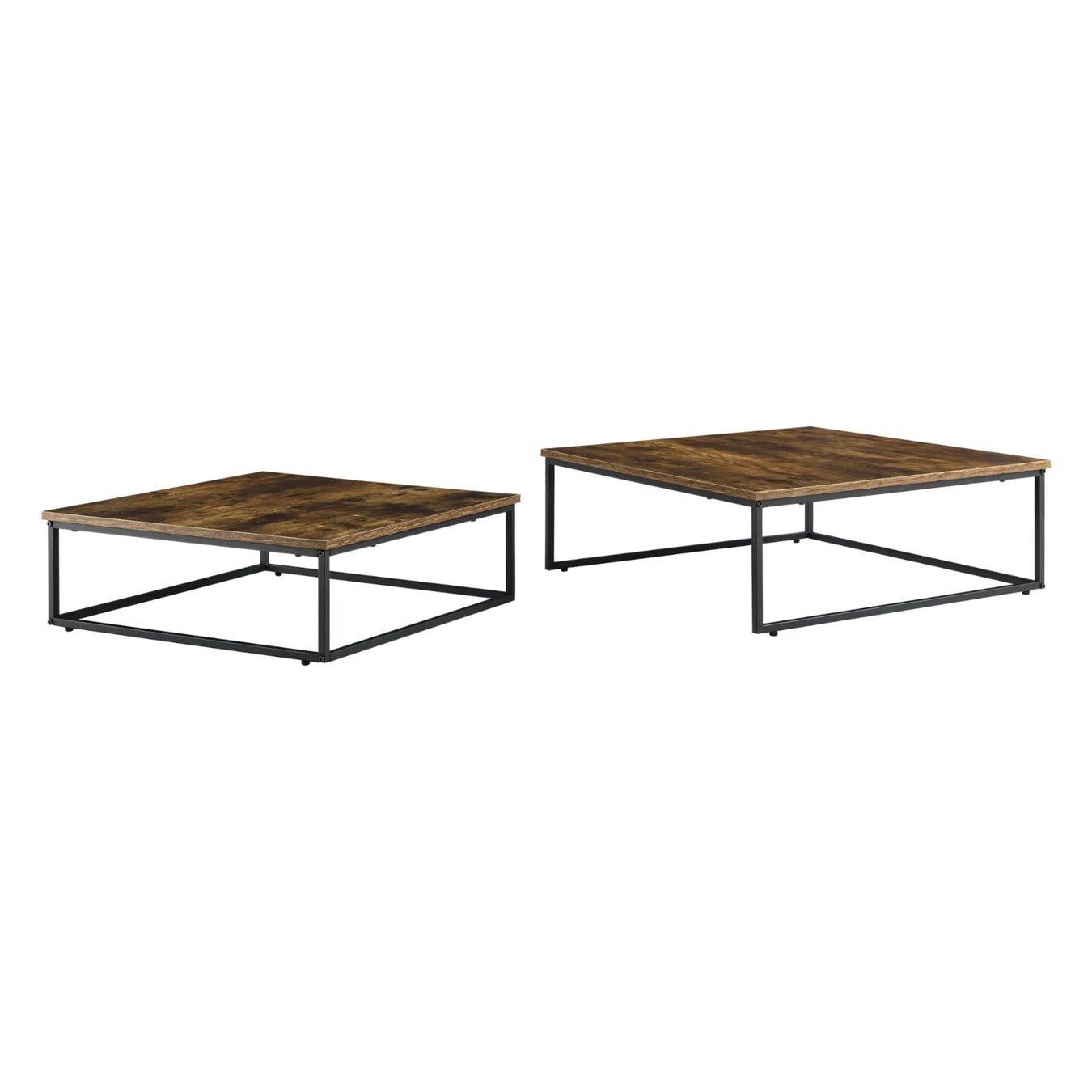 Tische: Couchtischset 2er Set - Stahlgestell Dunkler Holzton – Neu und originalverpackt aus Winterthur von aredo 4