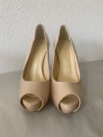 Escarpins nude vernis talons 13 cm plateforme