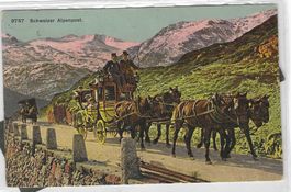6.2.1917Postkutschen/CH Alpenpost/Guttannenstempel BernOberL