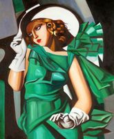 Homage to T. de Lempicka - Mädchen in Gr