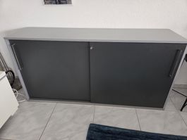 2 x Sideboard mit Schiebetüren Anthrazit/grau