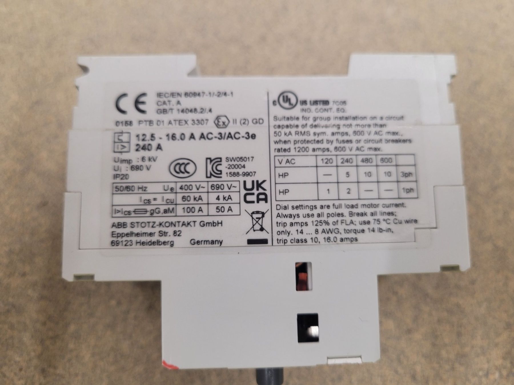 ABB Interruttori: ABB MS325 Motorschutzschalter 12.5A - 16A – Usato da Vitznau venduto da Vitznau84 7