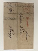 Kleiner Faltbrief mit rotem Franco Zürich - Schwyz 1844 