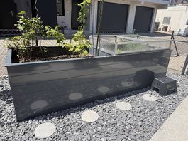 Aluminium Hochbeet mit Frühbeet Aufsatz und Schneckenschutz