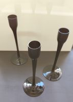 Kerzenständer Glas schwarz, tauchgefärbt, 3 Stück 