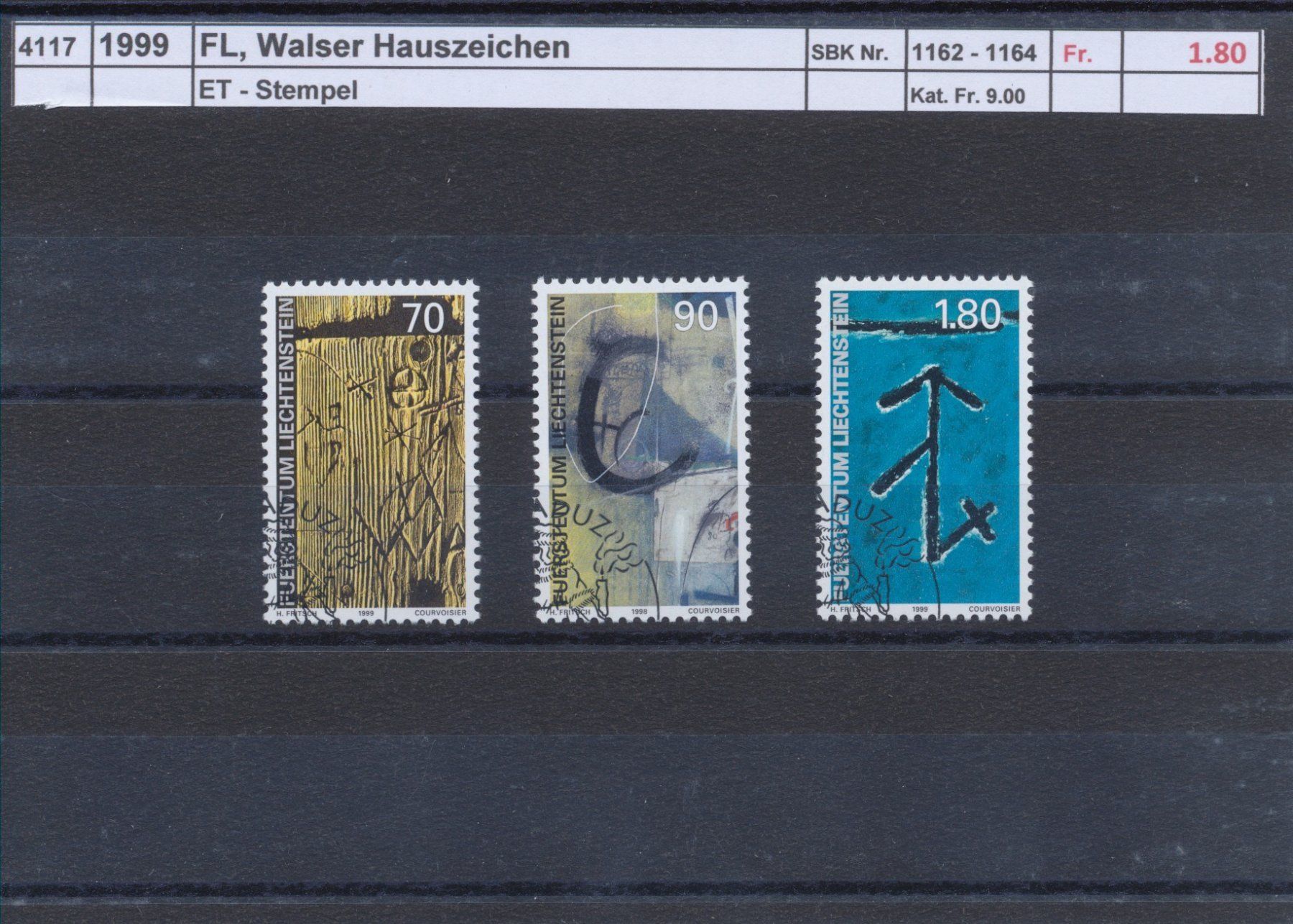 Tutti i francobolli: 1999 FL, "Walser Hauszeichen", ET - Stempel – Usato da Winterthur venduto da Zupogeru