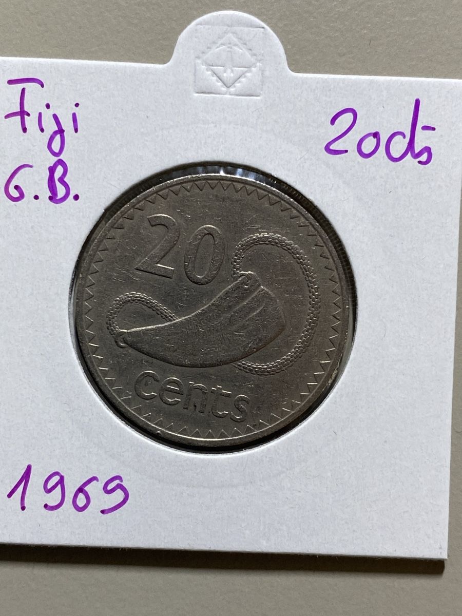 Tutti le monete: Fiji (GB) - 20 centimes - 1969 – Usato da Payerne venduto da Mike1682