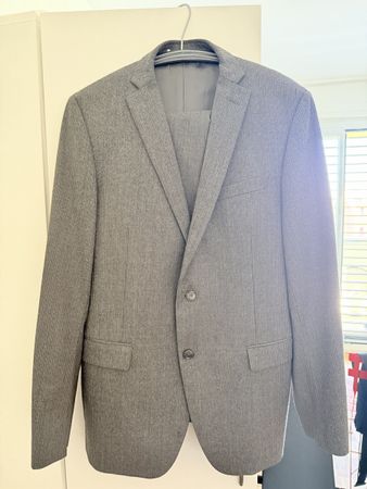 Men's suit PAOLONI pinstripe Super 120's size 48