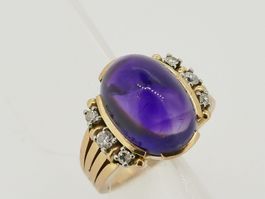 Amethyst Brillant Ring 750 Juweliersarbeit Handarbeit