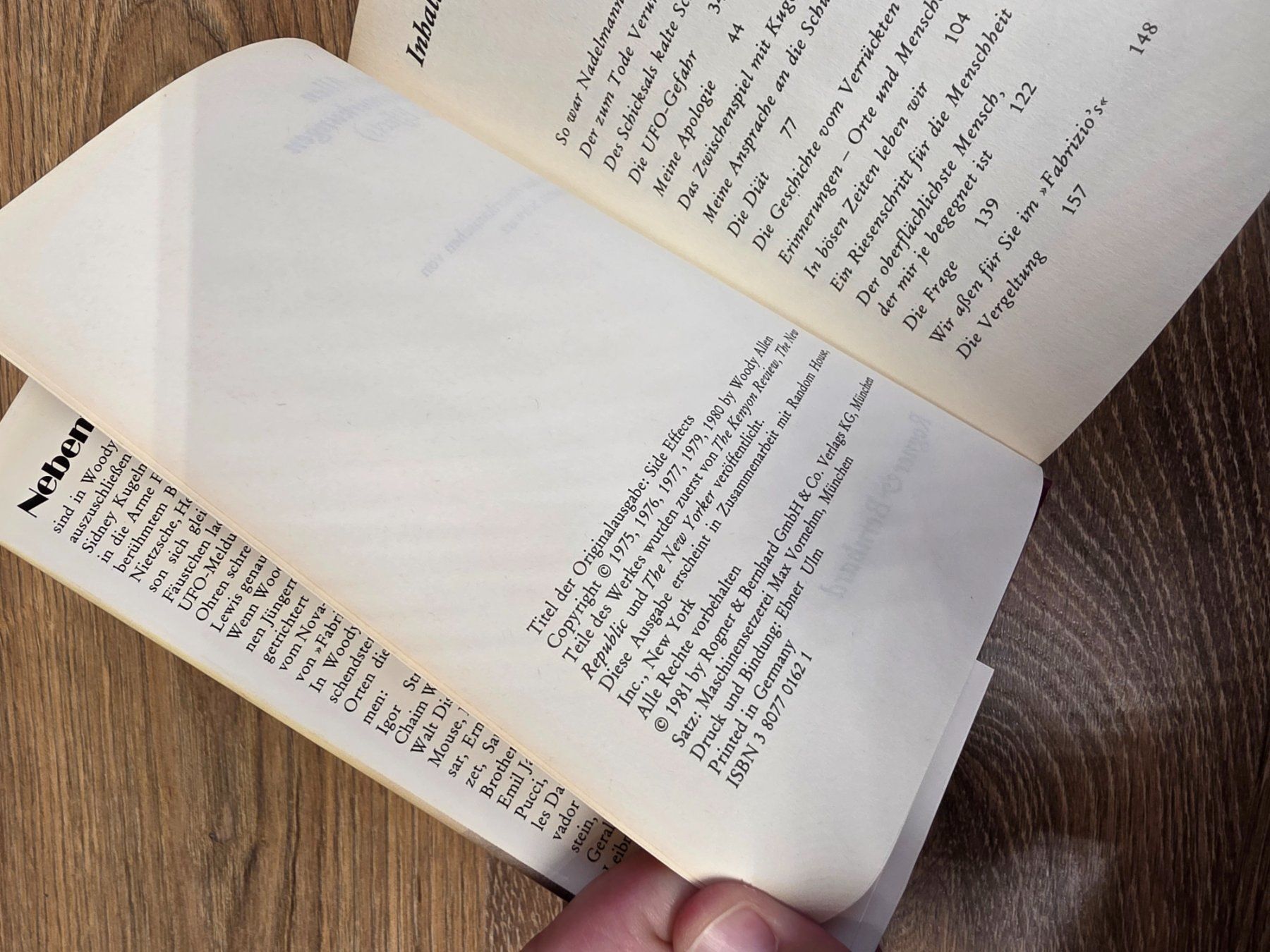 Bücher: Textsammlung - Woody Allen "Nebenwirkungen" – Gebraucht aus Nebikon von Japostyle 2